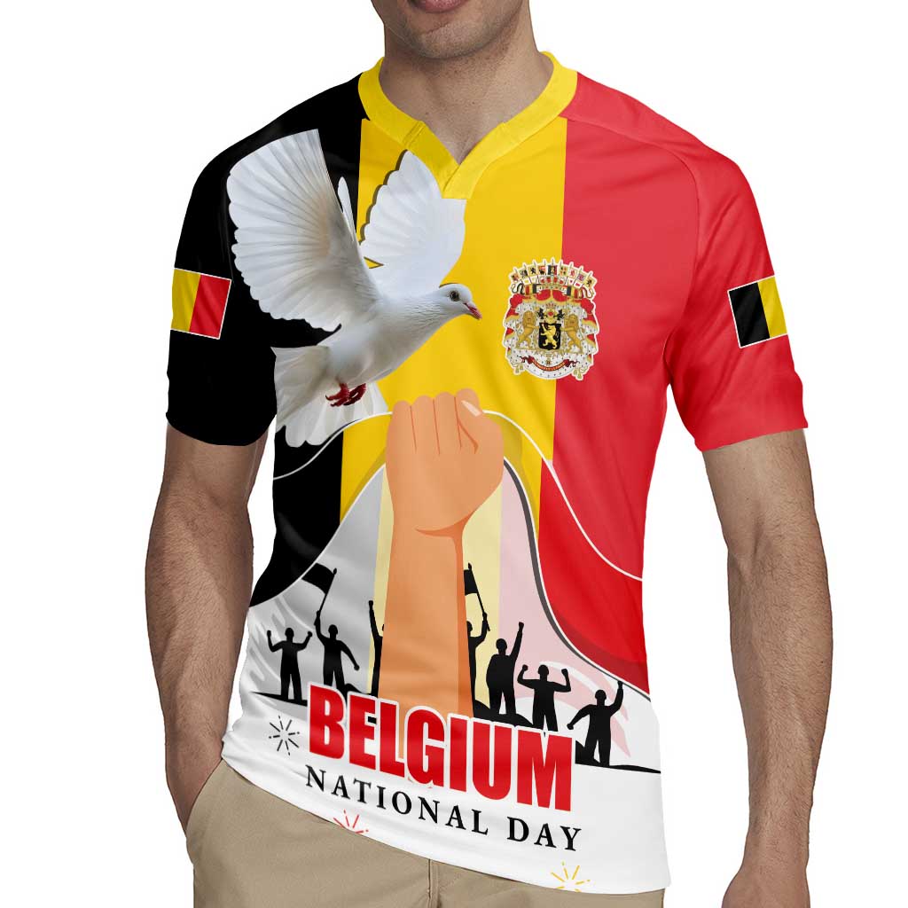 Belgian National Day Rugby Jersey 21th July Flag with Dove