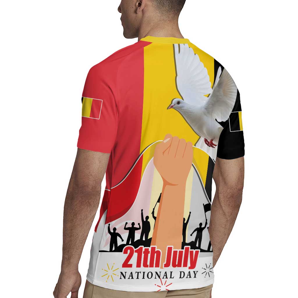 Belgian National Day Rugby Jersey 21th July Flag with Dove
