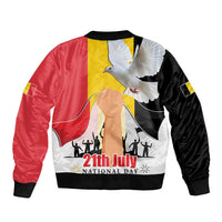 Belgian National Day Sleeve Zip Bomber Jacket 21th July Flag with Dove