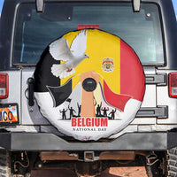 Belgian National Day Spare Tire Cover 21th July Flag with Dove