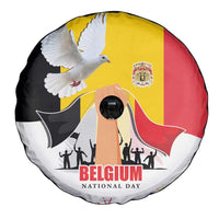 Belgian National Day Spare Tire Cover 21th July Flag with Dove
