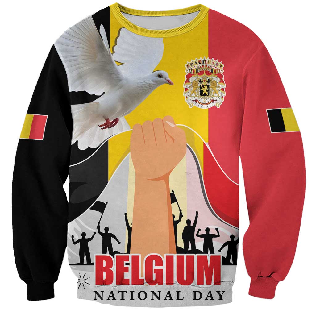 Belgian National Day Sweatshirt 21th July Flag with Dove
