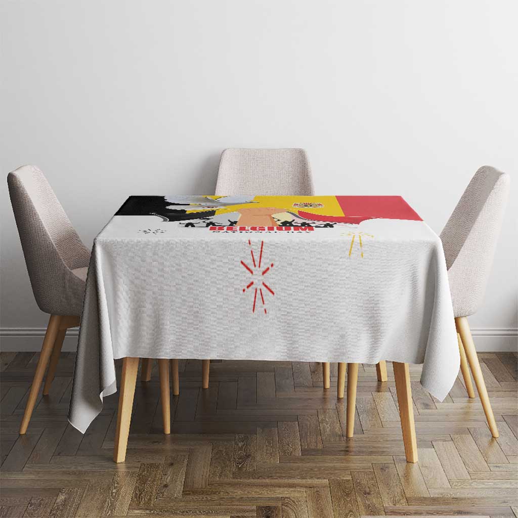Belgian National Day Tablecloth 21th July Flag with Dove
