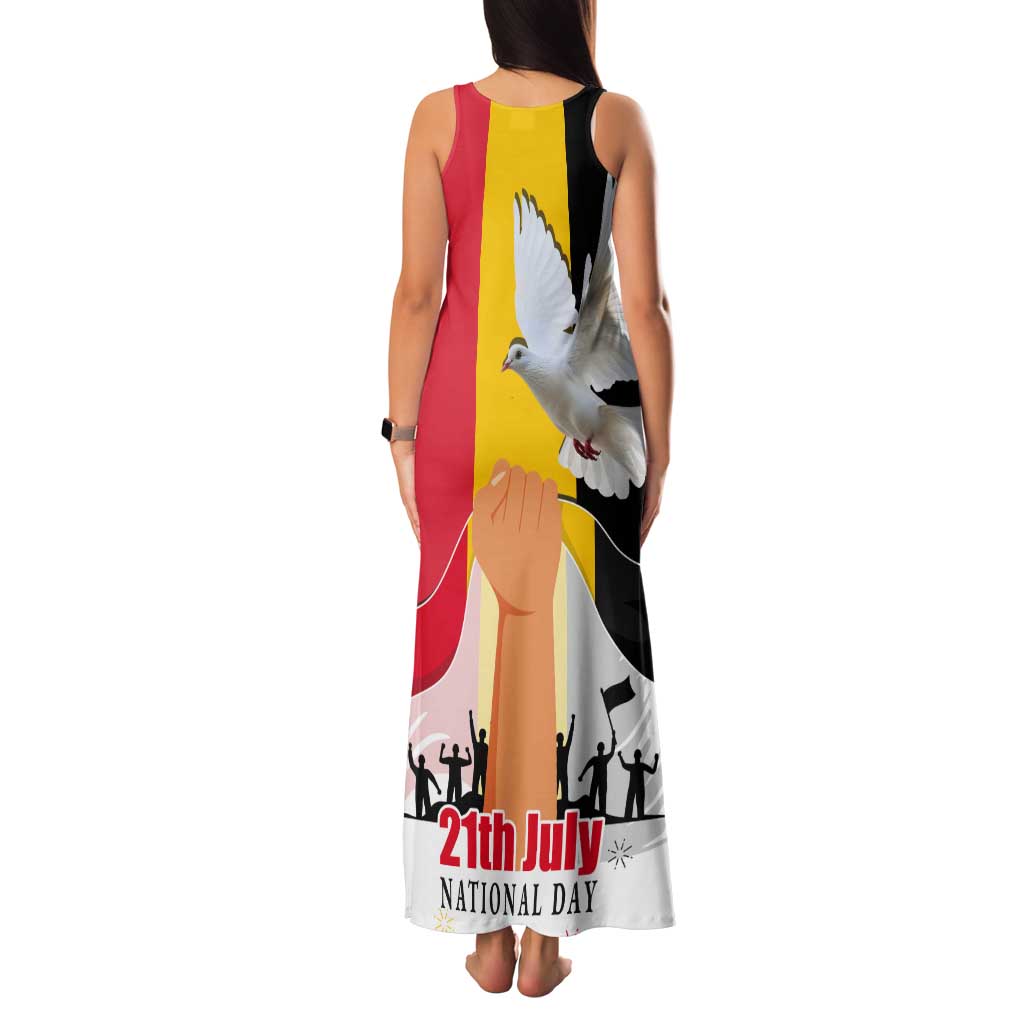 Belgian National Day Tank Maxi Dress 21th July Flag with Dove