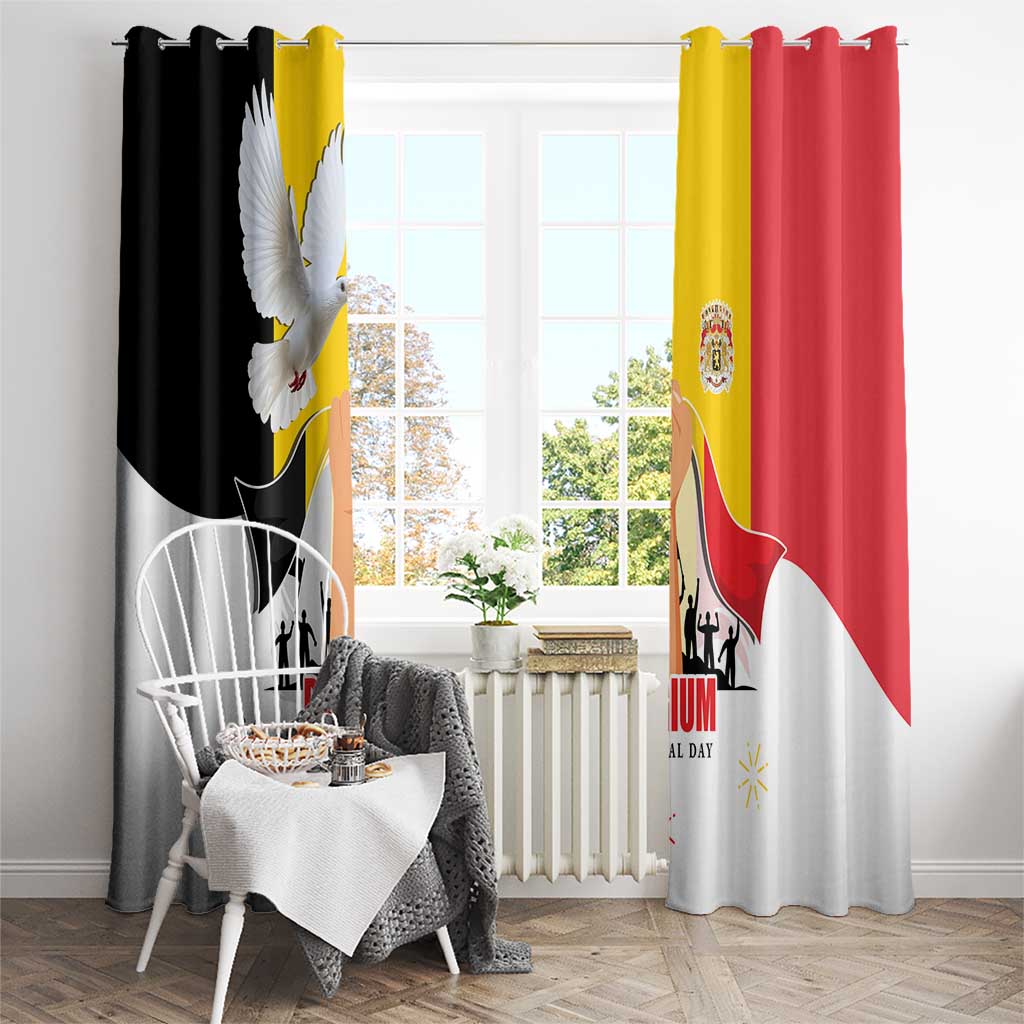 Belgian National Day Window Curtain 21th July Flag with Dove