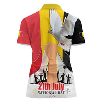 Belgian National Day Women Polo Shirt 21th July Flag with Dove