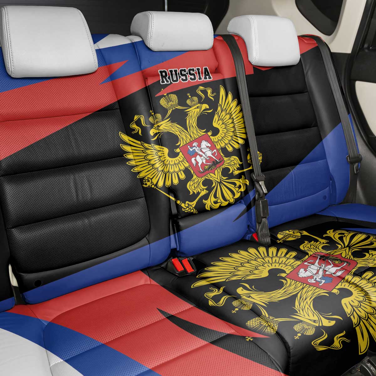 Russia Coat of Arms Back Car Seat Cover Russian Eagle Two Heads Simple Style LT17 - Wonder Print Shop