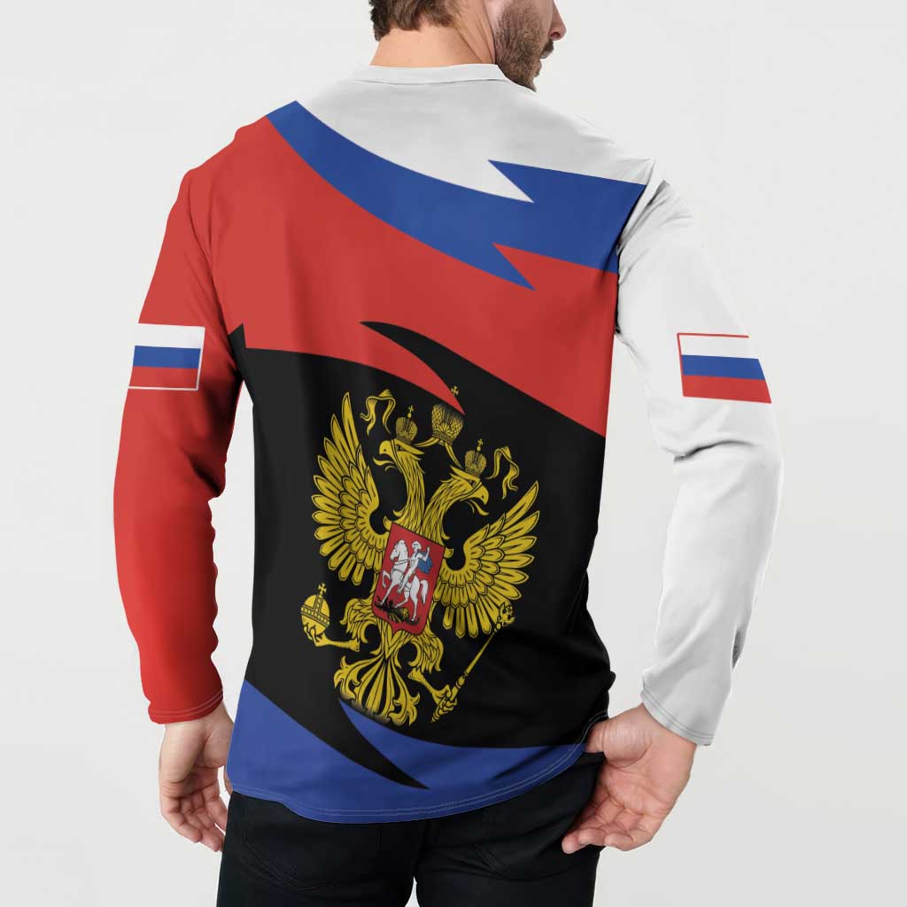 Russia Coat of Arms Button Sweatshirt Russian Eagle Two Heads Simple Style LT17 - Wonder Print Shop