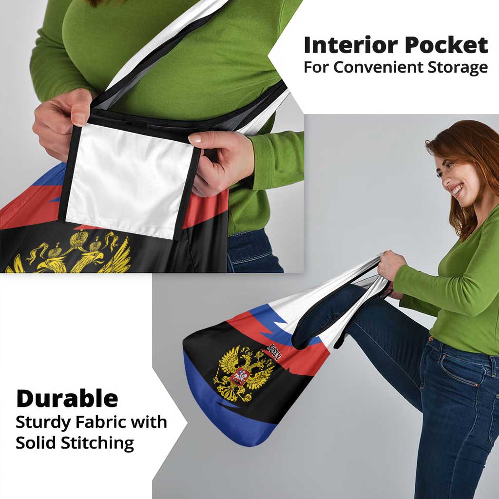 Russia Coat of Arms Grocery Bag Russian Eagle Two Heads Simple Style