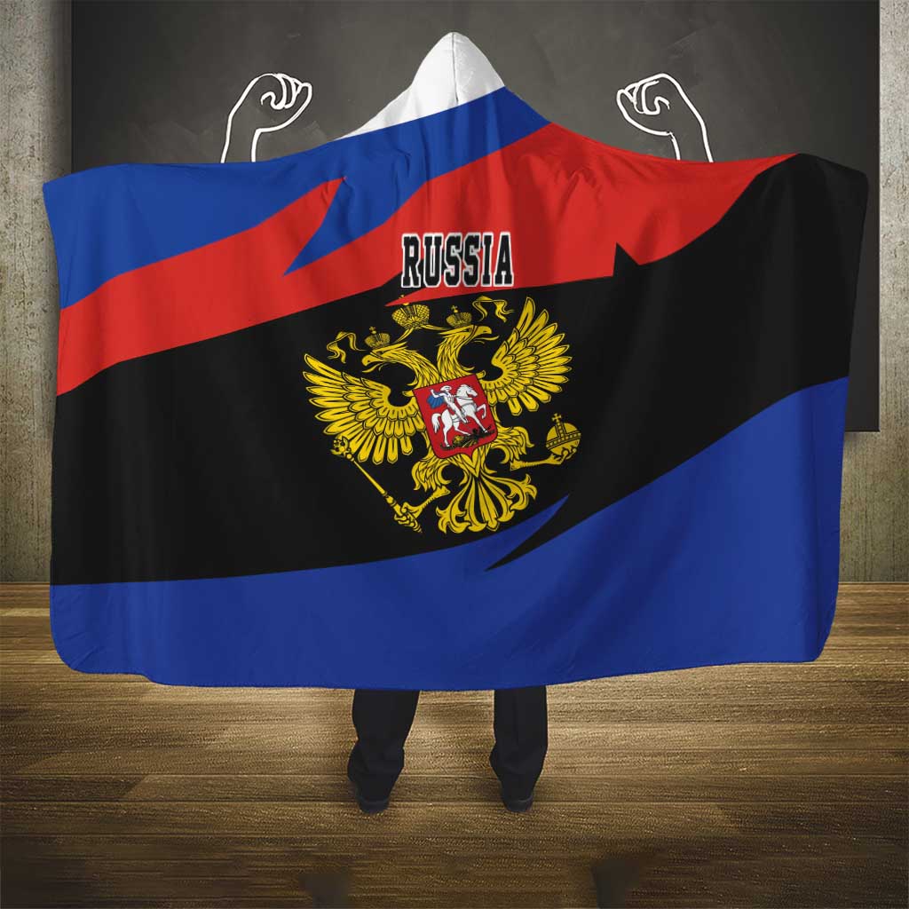 Russia Coat of Arms Hooded Blanket Russian Eagle Two Heads Simple Style LT17 - Wonder Print Shop