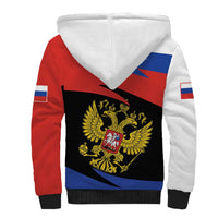 Russia Coat of Arms Sherpa Hoodie Russian Eagle Two Heads Simple Style LT17 - Wonder Print Shop