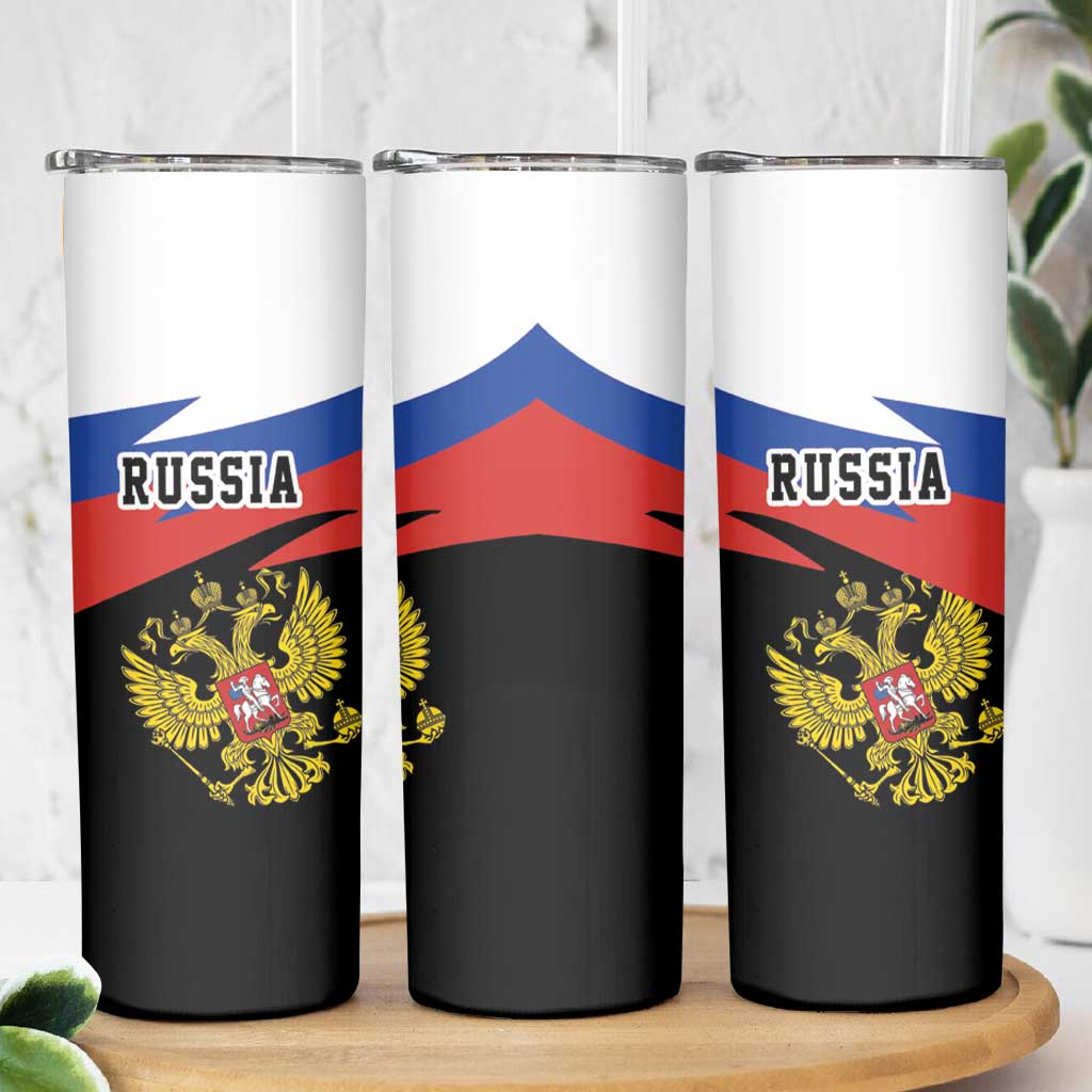 Russia Coat of Arms Skinny Tumbler Russian Eagle Two Heads Simple Style LT17 - Wonder Print Shop