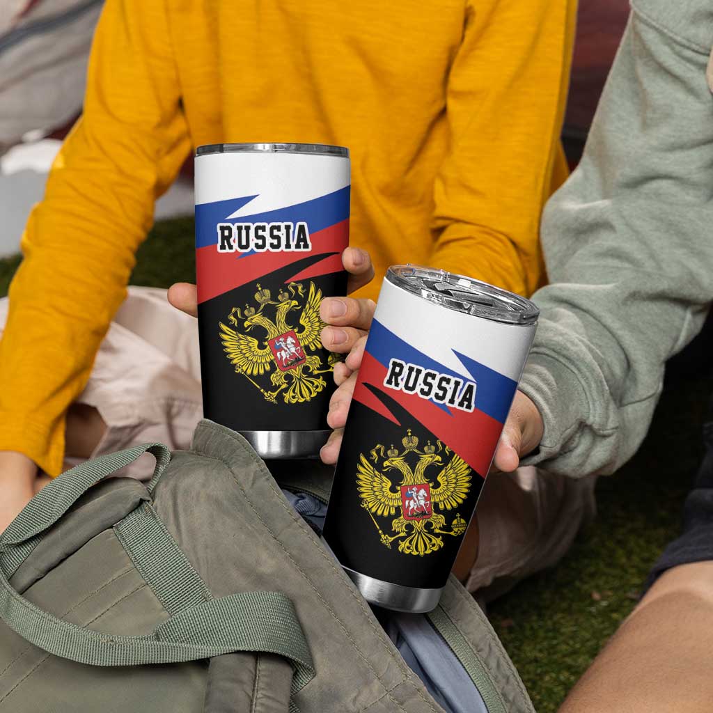 Russia Coat of Arms Tumbler Cup Russian Eagle Two Heads Simple Style LT17 - Wonder Print Shop