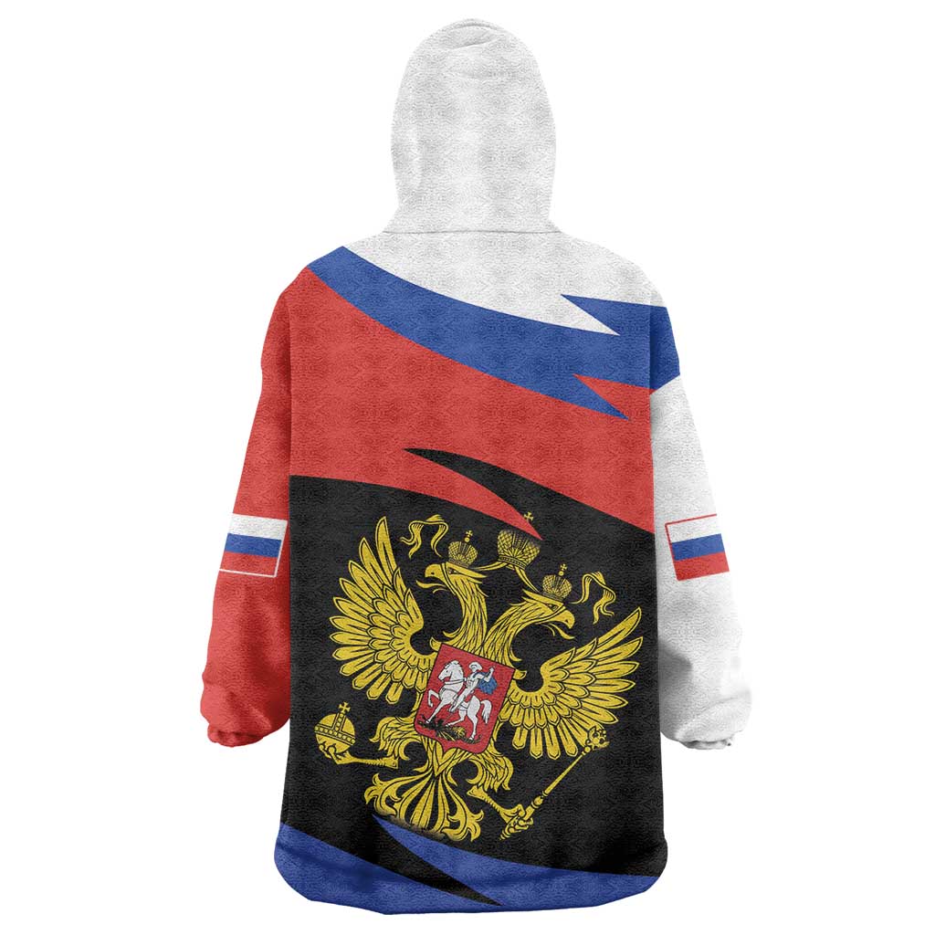 Russia Coat of Arms Wearable Blanket Hoodie Russian Eagle Two Heads Simple Style LT17 - Wonder Print Shop