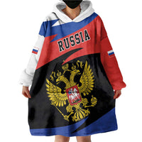 Russia Coat of Arms Wearable Blanket Hoodie Russian Eagle Two Heads Simple Style LT17 - Wonder Print Shop