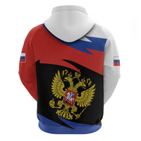 Russia Coat of Arms Zip Hoodie Russian Eagle Two Heads Simple Style LT17 - Wonder Print Shop