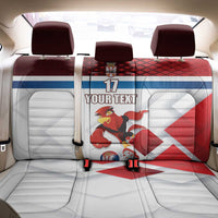 Custom Serbia Football Back Car Seat Cover Sporty Style with Eagle Mascot