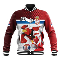 Custom Serbia Football Baseball Jacket Sporty Style with Eagle Mascot