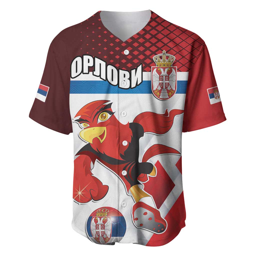 Custom Serbia Football Baseball Jersey Sporty Style with Eagle Mascot