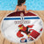 Custom Serbia Football Beach Blanket Sporty Style with Eagle Mascot