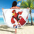 Custom Serbia Football Beach Blanket Sporty Style with Eagle Mascot