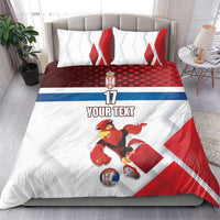 Custom Serbia Football Bedding Set Sporty Style with Eagle Mascot