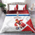 Custom Serbia Football Bedding Set Sporty Style with Eagle Mascot