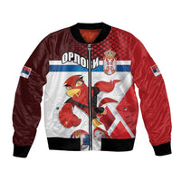 Custom Serbia Football Bomber Jacket Sporty Style with Eagle Mascot