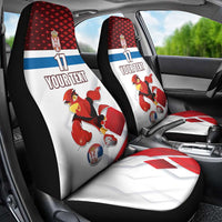 Custom Serbia Football Car Seat Cover Sporty Style with Eagle Mascot