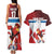 Custom Serbia Football Couples Matching Tank Maxi Dress and Hawaiian Shirt Sporty Style with Eagle Mascot