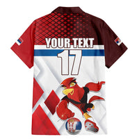 Custom Serbia Football Family Matching Mermaid Dress and Hawaiian Shirt Sporty Style with Eagle Mascot