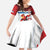 Custom Serbia Football Family Matching Off Shoulder Maxi Dress and Hawaiian Shirt Sporty Style with Eagle Mascot
