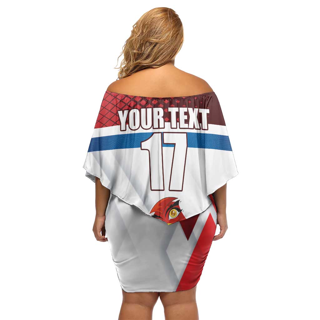 Custom Serbia Football Family Matching Off Shoulder Short Dress and Hawaiian Shirt Sporty Style with Eagle Mascot