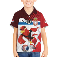 Custom Serbia Football Family Matching Off Shoulder Short Dress and Hawaiian Shirt Sporty Style with Eagle Mascot