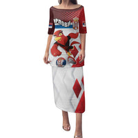 Custom Serbia Football Family Matching Puletasi and Hawaiian Shirt Sporty Style with Eagle Mascot