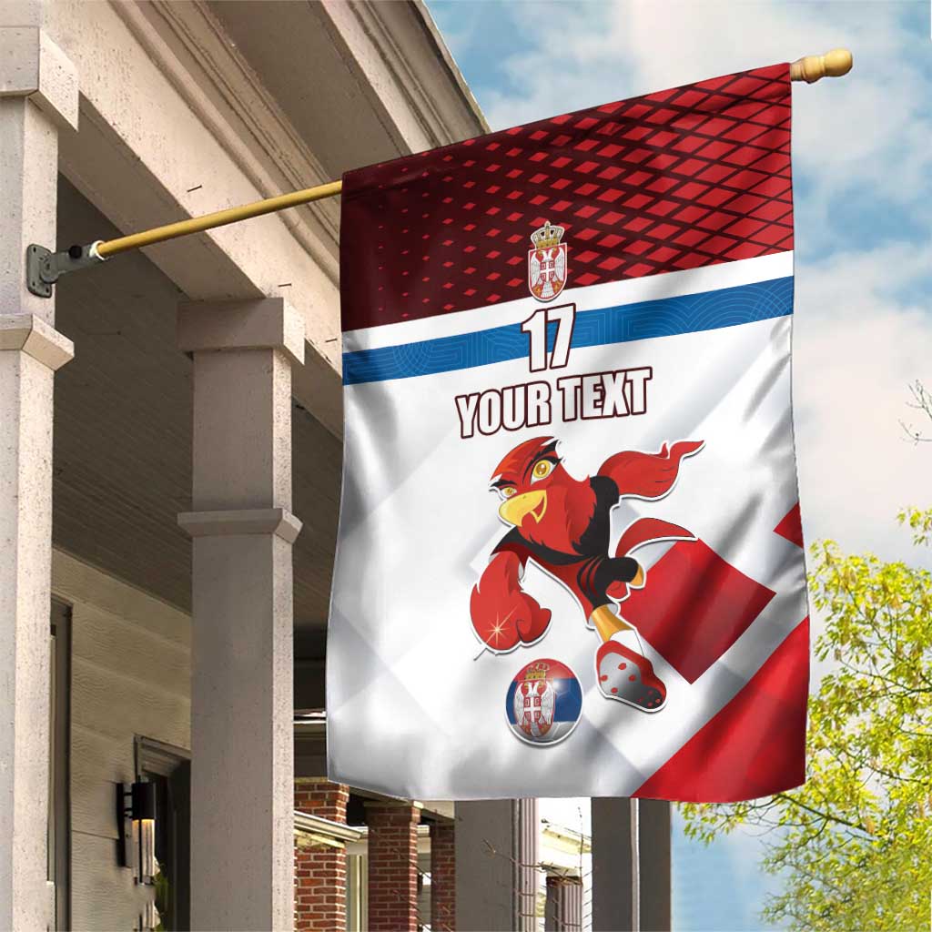 Custom Serbia Football Garden Flag Sporty Style with Eagle Mascot
