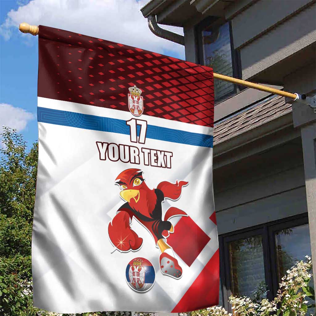 Custom Serbia Football Garden Flag Sporty Style with Eagle Mascot