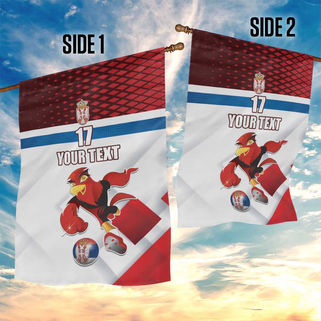 Custom Serbia Football Garden Flag Sporty Style with Eagle Mascot