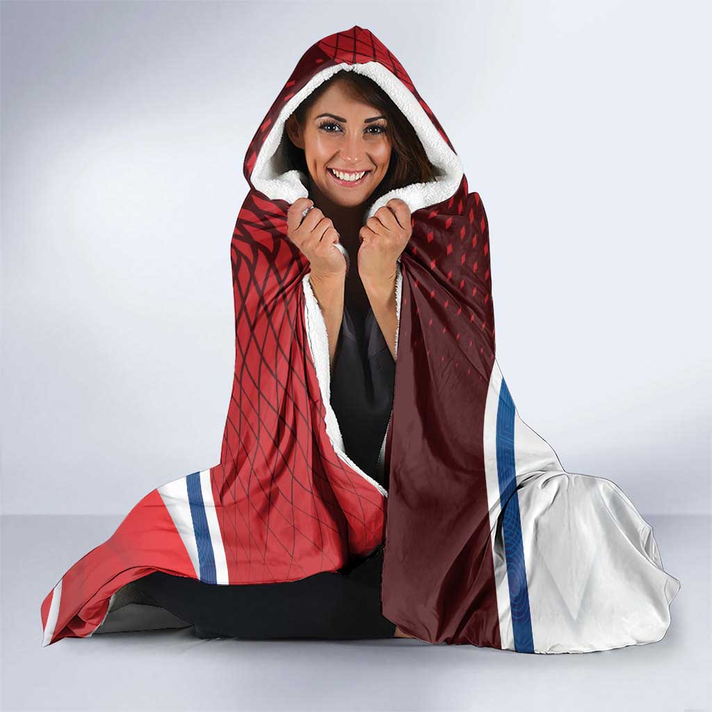 Custom Serbia Football Hooded Blanket Sporty Style with Eagle Mascot