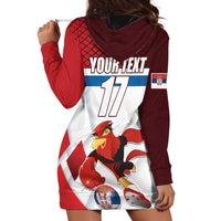 Custom Serbia Football Hoodie Dress Sporty Style with Eagle Mascot