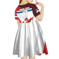 Custom Serbia Football Kid Short Sleeve Dress Sporty Style with Eagle Mascot