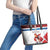 Custom Serbia Football Leather Tote Bag Sporty Style with Eagle Mascot