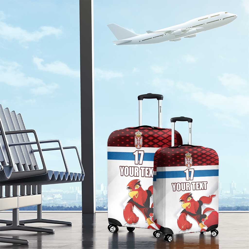 Custom Serbia Football Luggage Cover Sporty Style with Eagle Mascot