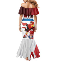 Custom Serbia Football Mermaid Dress Sporty Style with Eagle Mascot