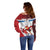 Custom Serbia Football Off Shoulder Sweater Sporty Style with Eagle Mascot