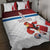 Custom Serbia Football Quilt Bed Set Sporty Style with Eagle Mascot