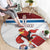 Custom Serbia Football Round Carpet Sporty Style with Eagle Mascot