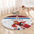 Custom Serbia Football Round Carpet Sporty Style with Eagle Mascot