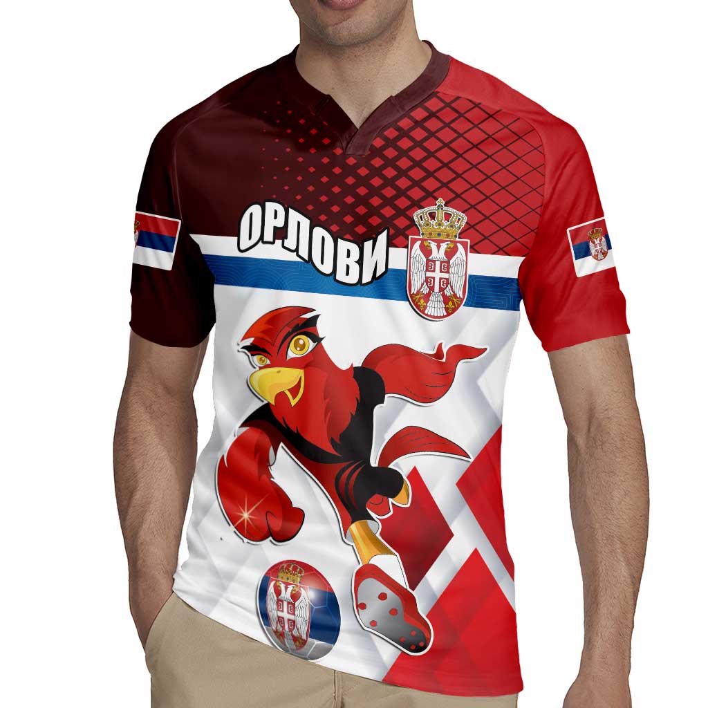 Custom Serbia Football Rugby Jersey Sporty Style with Eagle Mascot