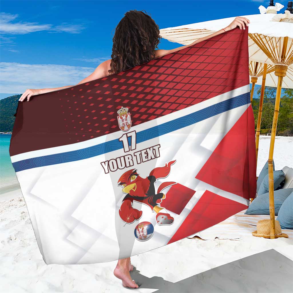Custom Serbia Football Sarong Sporty Style with Eagle Mascot